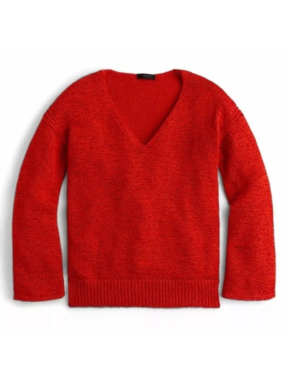 J. Crew Red V-Neck Knit Women's Sweater Size XXS